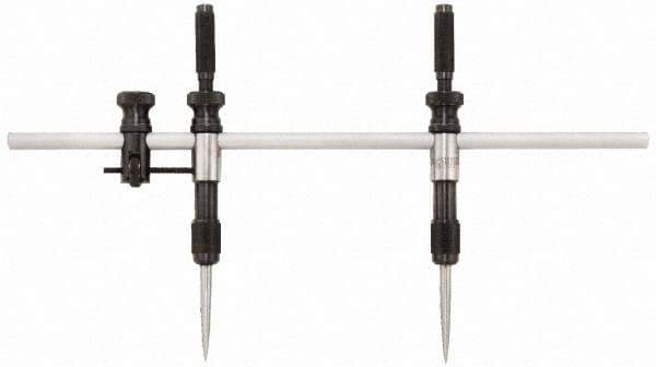 Starrett - 18 Inch Leg, Steel, Bright Chrome Finish, Trammels - 36 Inch Max Measurement, 900mm Max Measurement, Includes 20 Inch (500mm) Rigid Steel Beam, Pair of 3 Inch (75mm) Caliper Points - Eagle Tool & Supply