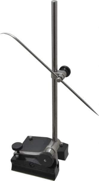 Starrett - 1 Spindle, 12 Inch Spindle Length, Surface Gage - 3-1/2 Inch Long x 3-3/16 Inch Wide Base, Hardened Steel - Eagle Tool & Supply