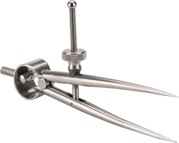 Starrett - 3 Inch Leg, Spring Joint, Ground Steel, Polished, Divider - 3 Inch Max Measurement, 75mm Max Measurement, Round Leg - Eagle Tool & Supply