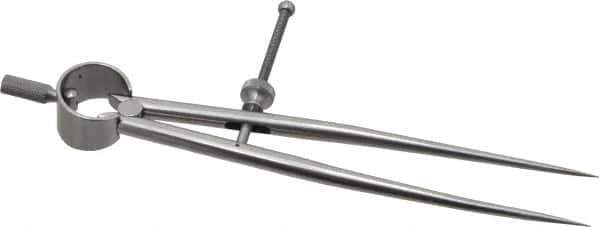 Starrett - 6 Inch Leg, Spring Joint, Ground Steel, Polished, Divider - 6 Inch Max Measurement, 150mm Max Measurement, Round Leg - Eagle Tool & Supply