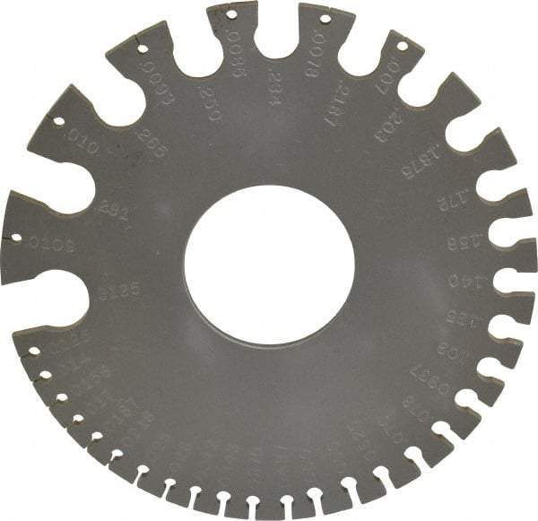 Starrett - #36, Steel Wire and Sheet Metal Gage - Use with Uncoated Sheet and Plate Iron and Steel - Eagle Tool & Supply