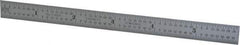 Starrett - 6" Long, 1/64, 1/50, 1/32, 1/10" Graduation, Flexible Steel Rule - 3R Graduation Style, 1/2" Wide, Silver, Satin Chrome Finish - Eagle Tool & Supply