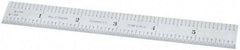 Starrett - 6" Long, 1/64, 1/50, 1/32, 1/10" Graduation, Flexible Steel Rule - 3R Graduation Style, 3/4" Wide, Silver, Satin Chrome Finish - Eagle Tool & Supply