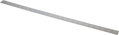 Starrett - 24" Long, 1/64, 1/50, 1/32, 1/10" Graduation, Flexible Steel Rule - 3R Graduation Style, 1" Wide, Silver, Satin Chrome Finish - Eagle Tool & Supply
