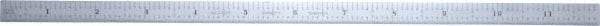 Starrett - 12" Long, 1/100, 1/64, 1/32, 1/10" Graduation, Flexible Steel Rule - 5R Graduation Style, 1/2" Wide, Silver, Satin Chrome Finish - Eagle Tool & Supply