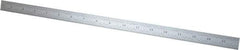 Starrett - 18" Long, 1/100, 1/64, 1/32, 1/10" Graduation, Flexible Steel Rule - 5R Graduation Style, 3/4" Wide, Silver, Satin Chrome Finish - Eagle Tool & Supply