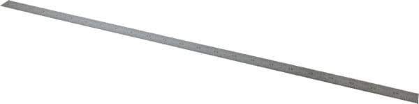 Starrett - 24" Long, 1/100, 1/64, 1/32, 1/10" Graduation, Flexible Steel Rule - 5R Graduation Style, 3/4" Wide, Silver, Satin Chrome Finish - Eagle Tool & Supply