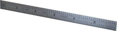 Starrett - 6" Long, 1/50, 1/10" Graduation, Flexible Steel Rule - 6R Graduation Style, 1/2" Wide, Silver, Satin Chrome Finish - Eagle Tool & Supply