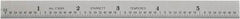 Starrett - 6" Long, 1/64, 1/32, 1/16" Graduation, Flexible Steel Rule - 9R Graduation Style, 1/2" Wide, Silver, Satin Chrome Finish - Eagle Tool & Supply