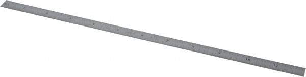 Starrett - 12" Long, 1/100, 1/64, 1/50, 1/32" Graduation, Flexible Steel Rule - 16R Graduation Style, 1/2" Wide, Silver, Satin Chrome Finish - Eagle Tool & Supply