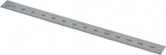 Starrett - 150mm Long, 0.5, 1mm Graduation, Flexible Steel Rule - Metric Graduation Style, 1/2" Wide, Silver, Satin Chrome Finish - Eagle Tool & Supply