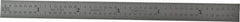 Starrett - 5-3/4" Long, 1/64, 1/32" and 0.5, 1mm Graduation, Flexible Steel Rule - English/Metric Graduation Style, 1/2" Wide, Silver, Satin Chrome Finish - Eagle Tool & Supply