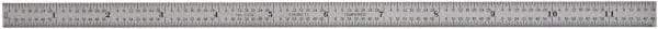 Starrett - 11-3/4" Long, 1/64, 1/32" and 0.5, 1mm Graduation, Flexible Steel Rule - English/Metric Graduation Style, 1/2" Wide, Silver, Satin Chrome Finish - Eagle Tool & Supply