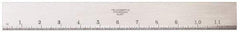 Starrett - 12 Inch Long x 1-13/32 Inch Wide x 11/64 Inch Thick, Beveled Edge Straightedge - 0.0002 Inch Edge Flatness, Steel, 0.0004 Inch Parallelism - Eagle Tool & Supply