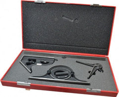 Starrett - 4 Piece, 12" Combination Square Set - 1/100, 1/32, 1/50 & 1/64" (16R) Graduation, Steel Blade, Cast Iron Center, Protractor & Square Head - Eagle Tool & Supply