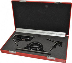 Starrett - 4 Piece, 12" Combination Square Set - 1/16, 1/32, 1/64 & 1/8" (4R) Graduation, Steel Blade, Forged Steel Center, Protractor & Square Head - Eagle Tool & Supply