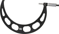 Starrett - 10 to 11" Range, 0.001" Graduation, Mechanical Outside Micrometer - Ratchet Stop Thimble, Accurate to 0.00025" - Eagle Tool & Supply