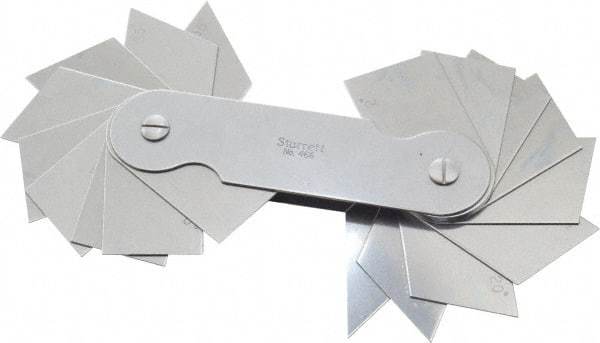 Starrett - 18 Piece Spring Steel Angle Gage Set - 2 to 45° Primary Angle - Eagle Tool & Supply