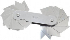 Starrett - 18 Piece Spring Steel Angle Gage Set - 2 to 45° Primary Angle - Eagle Tool & Supply