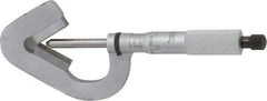 Starrett - 0.093 to 1 Inch Measurement, 0.0001 Inch Graduation, 3 Flutes Measured, Ratchet Stop Thimble, Mechanical V Anvil Micrometer - Satin Chrome Finish, Carbide - Eagle Tool & Supply