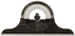 Starrett - 12 to 24 Inch Long Blade, Reversible Combination Square Protractor Head - Black Smooth, Chrome on Turret Coated, Cast Iron - Eagle Tool & Supply