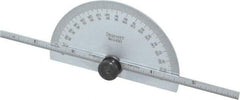 Starrett - 0 to 6 Inch Rule Measurement Range, 0 to 180° Angle Measurement Range, Half Round Head Protractor and Depth Gage - 1° Angle Graduation, 1/64; 1/32 Inch Rule Graduation - Eagle Tool & Supply
