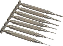 Starrett - 7 Piece Phillips & Slotted Screwdriver Set - Round Shank, Blade Sizes: Length 5/8, Bit Sizes: Philips #0 - Eagle Tool & Supply