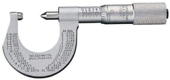 Starrett - 1 to 2" Range, Mechanical Screw Thread Micrometer - Plain Thimble, 0.001" Graduation, 0.004mm Accuracy - Eagle Tool & Supply