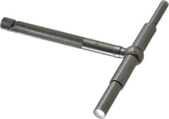 Starrett - 2-1/8 to 3-1/2 Inch, 3 Inch Overall Length, Telescoping Gage - 2-3/8 Inch Long Handle, Satin Chrome Finish - Eagle Tool & Supply