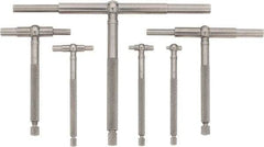 Starrett - 6 Piece, 5/16 to 6 Inch, Polished Steel Finish, Telescoping Gage Set - 2-3/8 and 3-1/4 Inch Long Handles, Includes Case - Eagle Tool & Supply