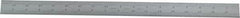 Starrett - 18" Long, 1/64, 1/32, 1/16, 1/8" Graduation, Rigid Spring Steel Rule - 4R Graduation Style, 1-1/8" Wide, Silver, Satin Chrome Finish - Eagle Tool & Supply