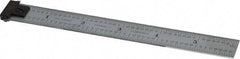 Starrett - 6" Long, 1/64, 1/32, 1/16, 1/8" Graduation, Rigid Spring Steel Rule - 4R Graduation Style, 3/4" Wide, Silver, Satin Chrome Finish - Eagle Tool & Supply