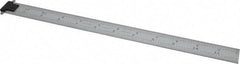 Starrett - 12" Long, 1/64, 1/32, 1/16, 1/8" Graduation, Rigid Spring Steel Rule - 4R Graduation Style, 1" Wide, Silver, Satin Chrome Finish - Eagle Tool & Supply