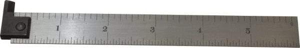 Starrett - 6" Long, 1/64, 1/32, 1/16, 1/8" Graduation, Rigid Spring Steel Rule - 4R Graduation Style, 3/4" Wide, Silver - Eagle Tool & Supply