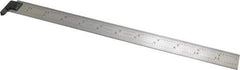 Starrett - 12" Long, 1/64, 1/32, 1/16, 1/8" Graduation, Rigid Spring Steel Rule - 4R Graduation Style, 1" Wide, Silver - Eagle Tool & Supply