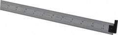 Starrett - 12" Long, 1/64, 1/32, 1/16, 1/8" Graduation, Rigid Spring Steel Rule - 4R Graduation Style, 1" Wide, Silver, Satin Chrome Finish - Eagle Tool & Supply