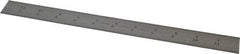 Starrett - 12" Long, 1/50, 1/10" Graduation, Rigid Spring Steel Rule - 6R Graduation Style, 1" Wide, Silver, Satin Chrome Finish - Eagle Tool & Supply