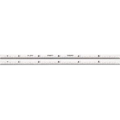 Starrett - 6" Long, 1/64, 1/32" Graduation, Rigid Spring Steel Rule - Eagle Tool & Supply