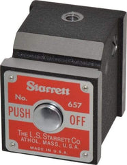 Starrett - 1-7/8" Long x 1-5/8" Wide x 1-15/16" High Magnetic Indicator Base with On/Off Switch - 9-1/2" Rod Length - Eagle Tool & Supply