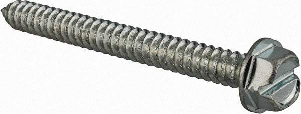 Value Collection - #14 Hex Washer Head Slotted Sheet Metal Screw - Steel, 2-1/2" Length Under Head, Grade 2 - Eagle Tool & Supply