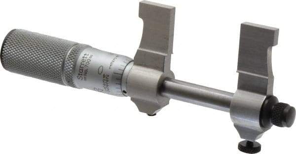 Starrett - 1 to 2", Mechanical Inside Micrometer - 0.001" Graduation, 0.0002" Accuracy, Friction Thimble - Eagle Tool & Supply