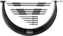Starrett - 2 Anvil, Mechanical, 48 to 54 Inch Range, Interchangeable Anvil Micrometer - Friction Thimble, 0.001 Inch Graduation - Eagle Tool & Supply