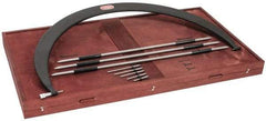 Starrett - 2 Anvil, Mechanical, 36 to 42 Inch Range, Interchangeable Anvil Micrometer - Friction Thimble, 0.001 Inch Graduation - Eagle Tool & Supply