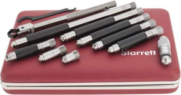 Starrett - 1-1/2 to 12 Inch Range, Satin Chrome Coated, Mechanical Inside Tubular Micrometer - 0.001 Inch Graduation, 0.0001 Inch Accuracy - Eagle Tool & Supply