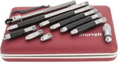 Starrett - 1-1/2 to 12 Inch Range, Satin Chrome Coated, Mechanical Inside Tubular Micrometer - 0.001 Inch Graduation, 0.0001 Inch Accuracy - Eagle Tool & Supply