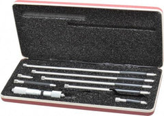 Starrett - 4 to 24 Inch Range, Satin Chrome Coated, Mechanical Inside Tubular Micrometer - 0.001 Inch Graduation, 0.0001 Inch Accuracy - Eagle Tool & Supply