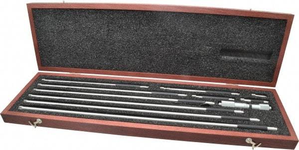 Starrett - 4 to 40 Inch Range, Satin Chrome Coated, Mechanical Inside Tubular Micrometer - 0.001 Inch Graduation, 0.0001 Inch Accuracy - Eagle Tool & Supply