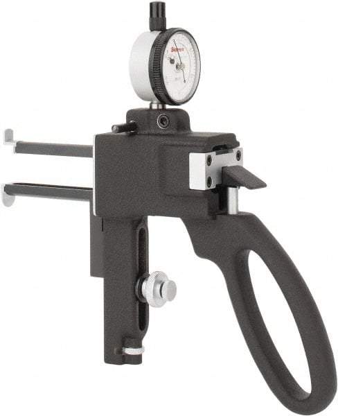 Starrett - 3/8 to 6 Inch Measurement Steel, Dial Indicator Groove Gage - 0.0005 Inch Graduation - Eagle Tool & Supply