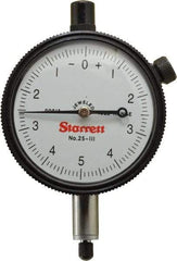 Starrett - 0.025" Range, 0-5-0 Dial Reading, 0.0001" Graduation Dial Drop Indicator - 2-1/4" Dial, 0.01" Range per Revolution - Eagle Tool & Supply