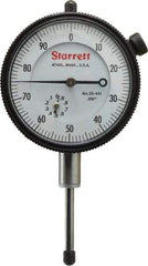 Starrett - 1" Range, 0-100 Dial Reading, 0.001" Graduation Dial Drop Indicator - 2-1/4" Dial, 0.1" Range per Revolution - Eagle Tool & Supply